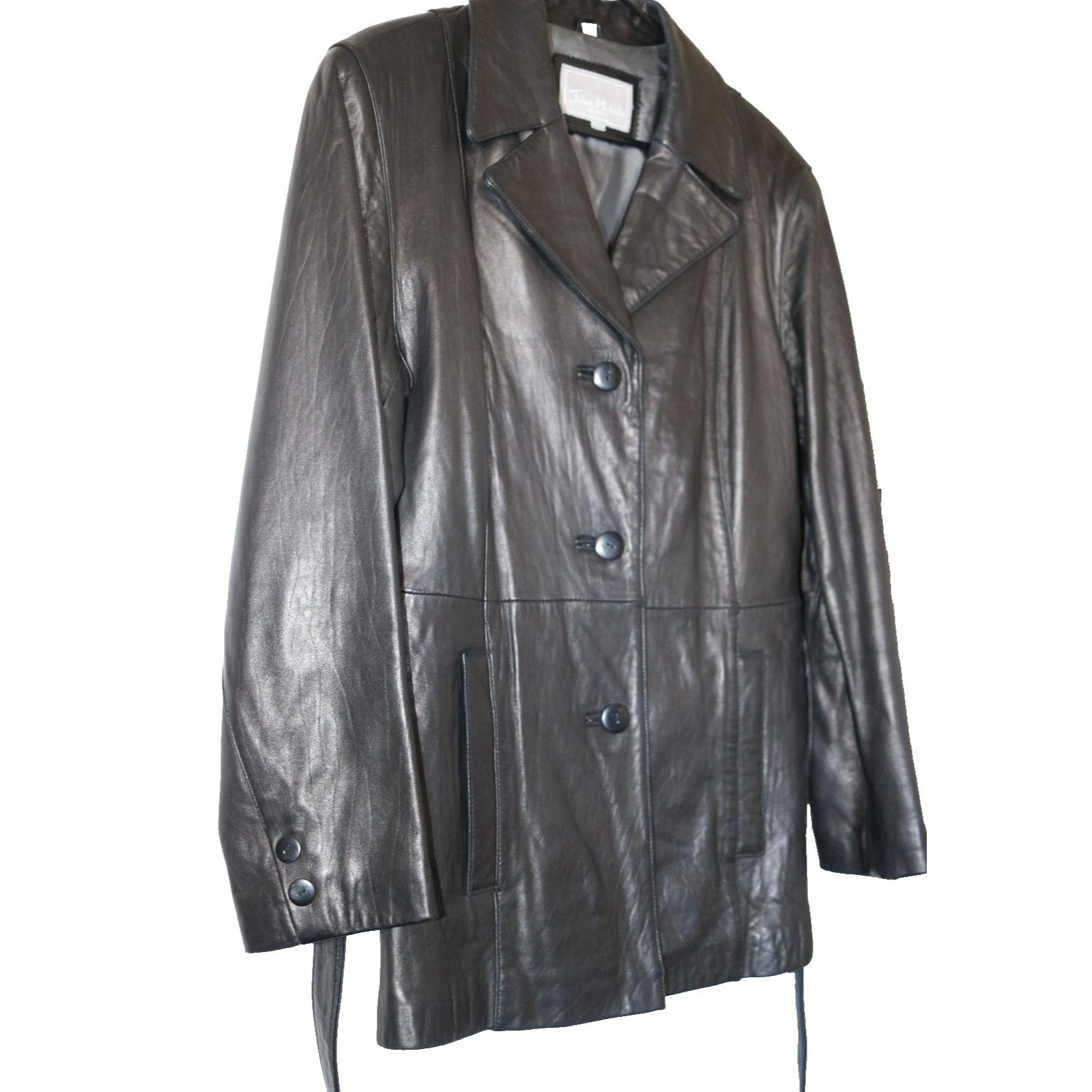 Juliet Michelle By Adler Women's Large Lambskin Leather Jacket Black Luxury
